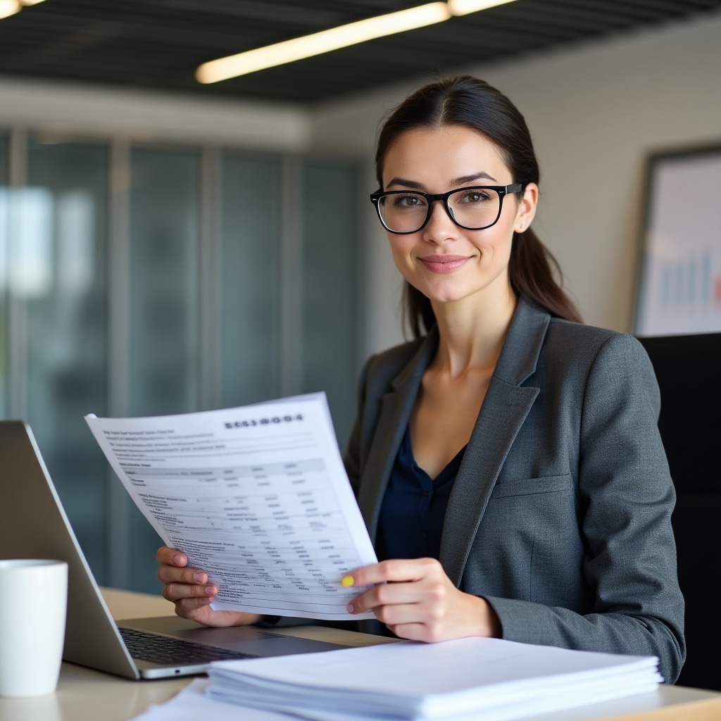 Lohnbuchhaltungsexperte bei der Kursvorbereitung mit Gehaltsabrechnungen